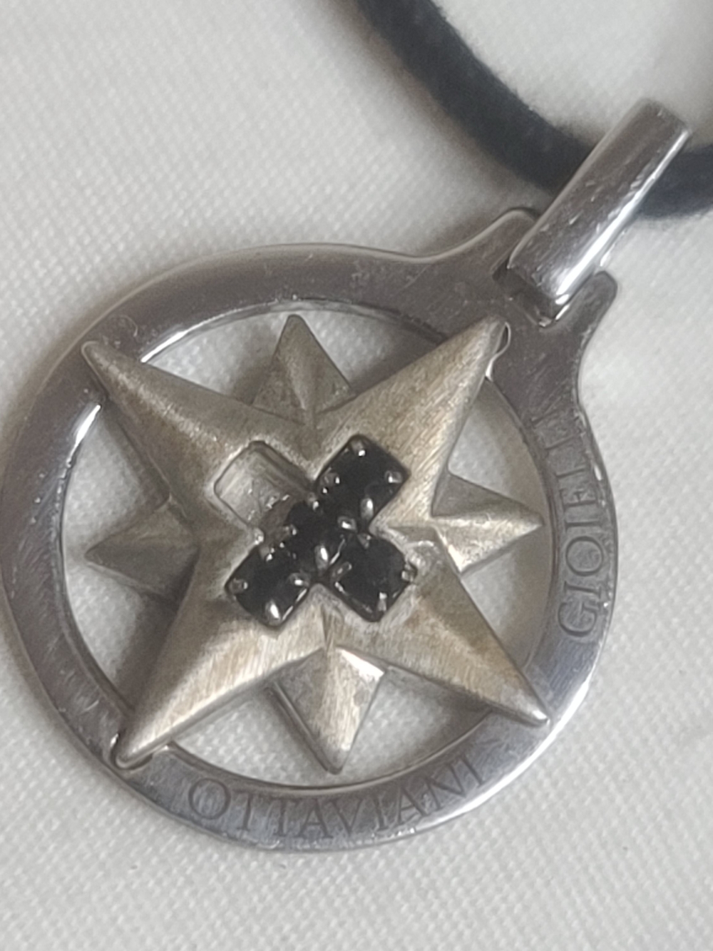 Ottaviani Gioielli 925 Sterling Silver Compass North Star Pendant Necklace